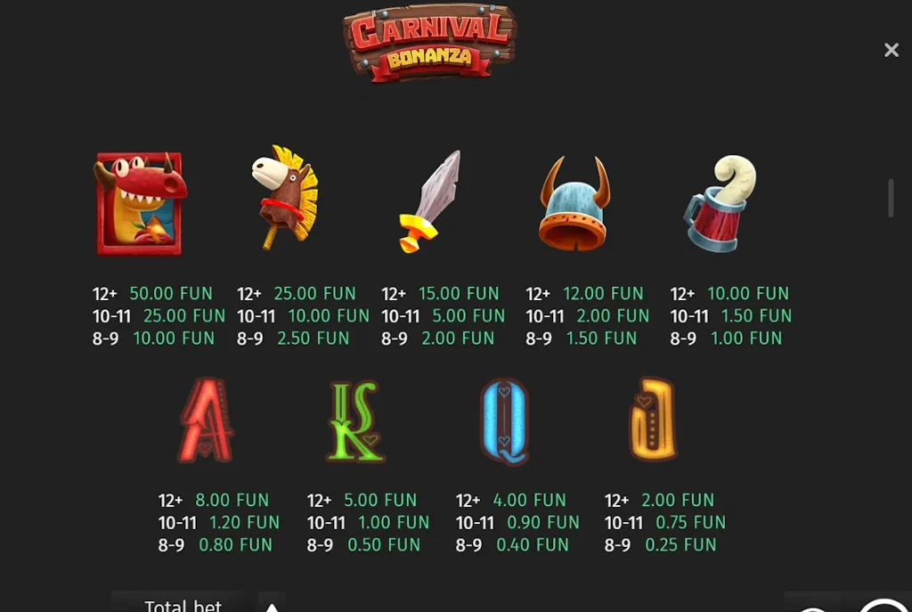 Carnival Bonanza symbols