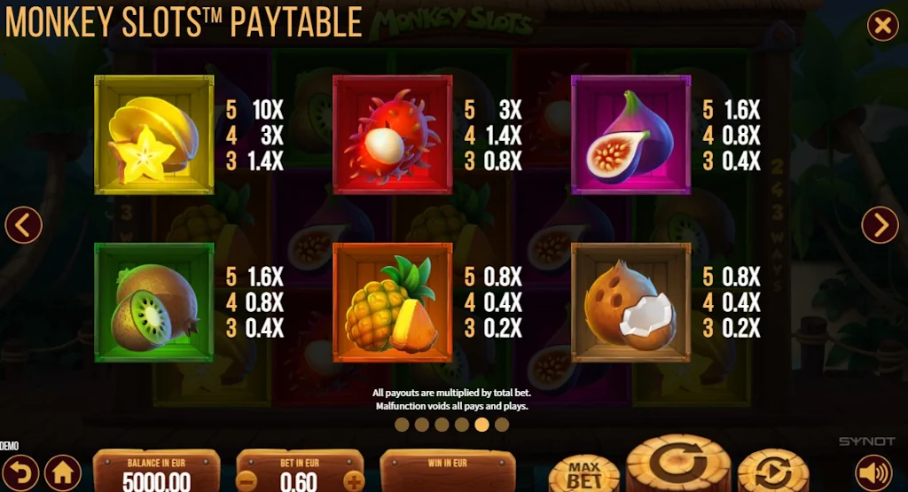 Monkey Slots Slot symbols